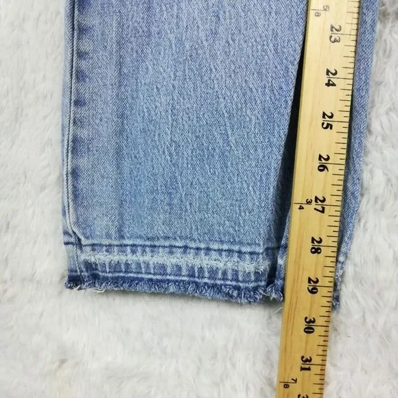 Pacsun Womens Jeans Boot Cut High Rise Denim Light Wash Stretch Unhemmed 26 - Picture 8 of 12